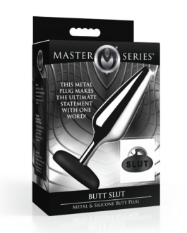 Butt Slut – Metalen en Siliconen Anale Plug – Zilver