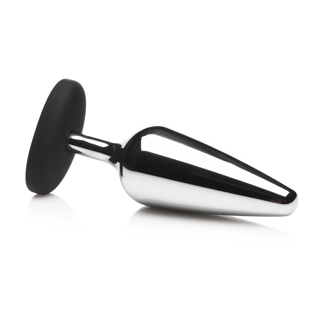 Butt Slut - Metalen en Siliconen Anale Plug - Zilver - Afbeelding 4