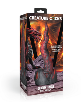 Dragon Tongue – Siliconen Dildo – Rood/Zwart