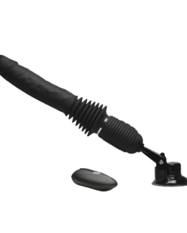 Ultimate Power Pounder – Vibrerende en Duwende Siliconen Dildo met Afstandsbediening – Zwart