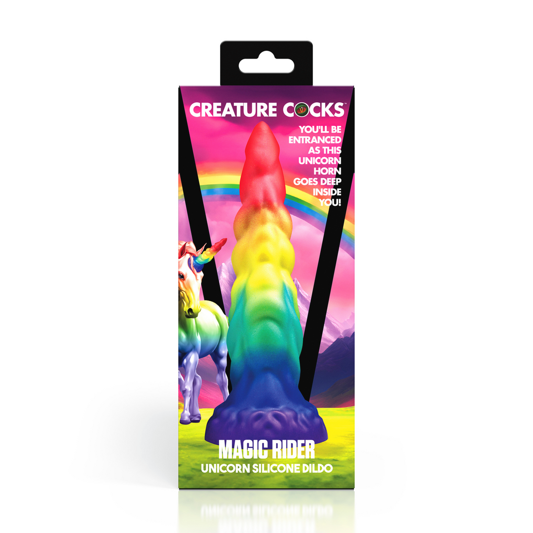 Magic Rider - Eenhoorn Silicone Dildo - Regenboog - Afbeelding 3
