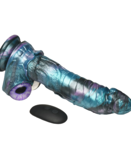 Astro-Thrust – Duwende en Vibrerende Siliconen Dildo – Blauw/Paarse