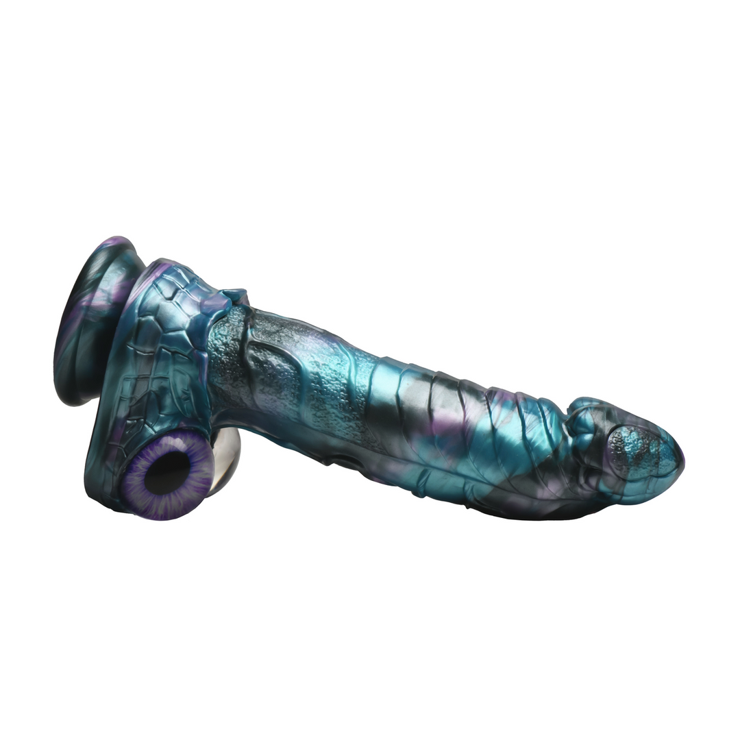 Astro-Thrust - Duwende en Vibrerende Siliconen Dildo - Blauw/Paarse - Afbeelding 4