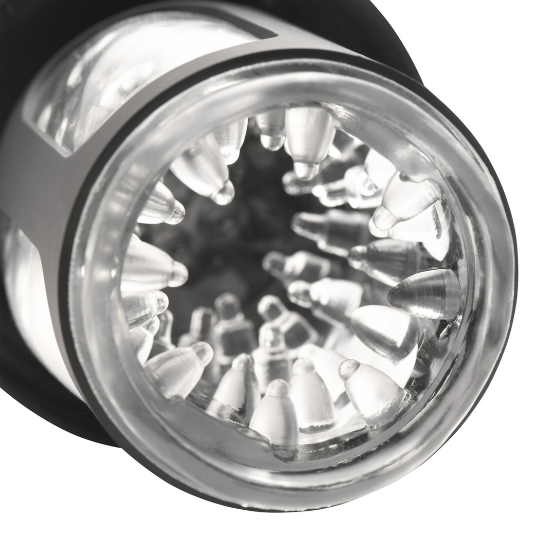 Auto Spin - Draaien en Duwen Masturbator - Transparant/Zwart - Afbeelding 5