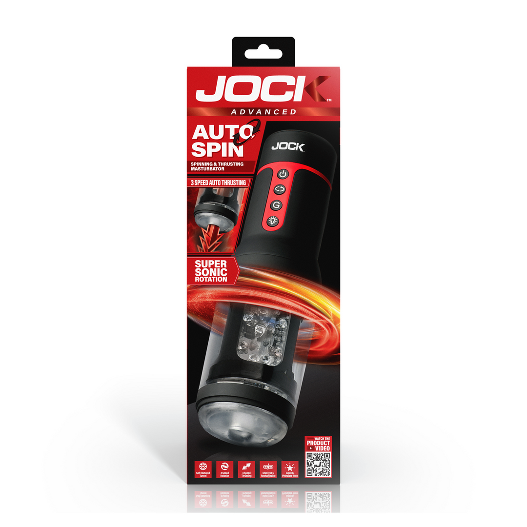 Auto Spin - Draaien en Duwen Masturbator - Transparant/Zwart - Afbeelding 3