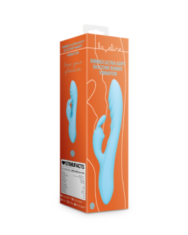 Geribbelde Ultra Zachte Siliconen Konijn Vibrator – Glaciaal Blauw