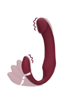 Buigbare Vibrerende Strapless Strap-on – Merlot Druif