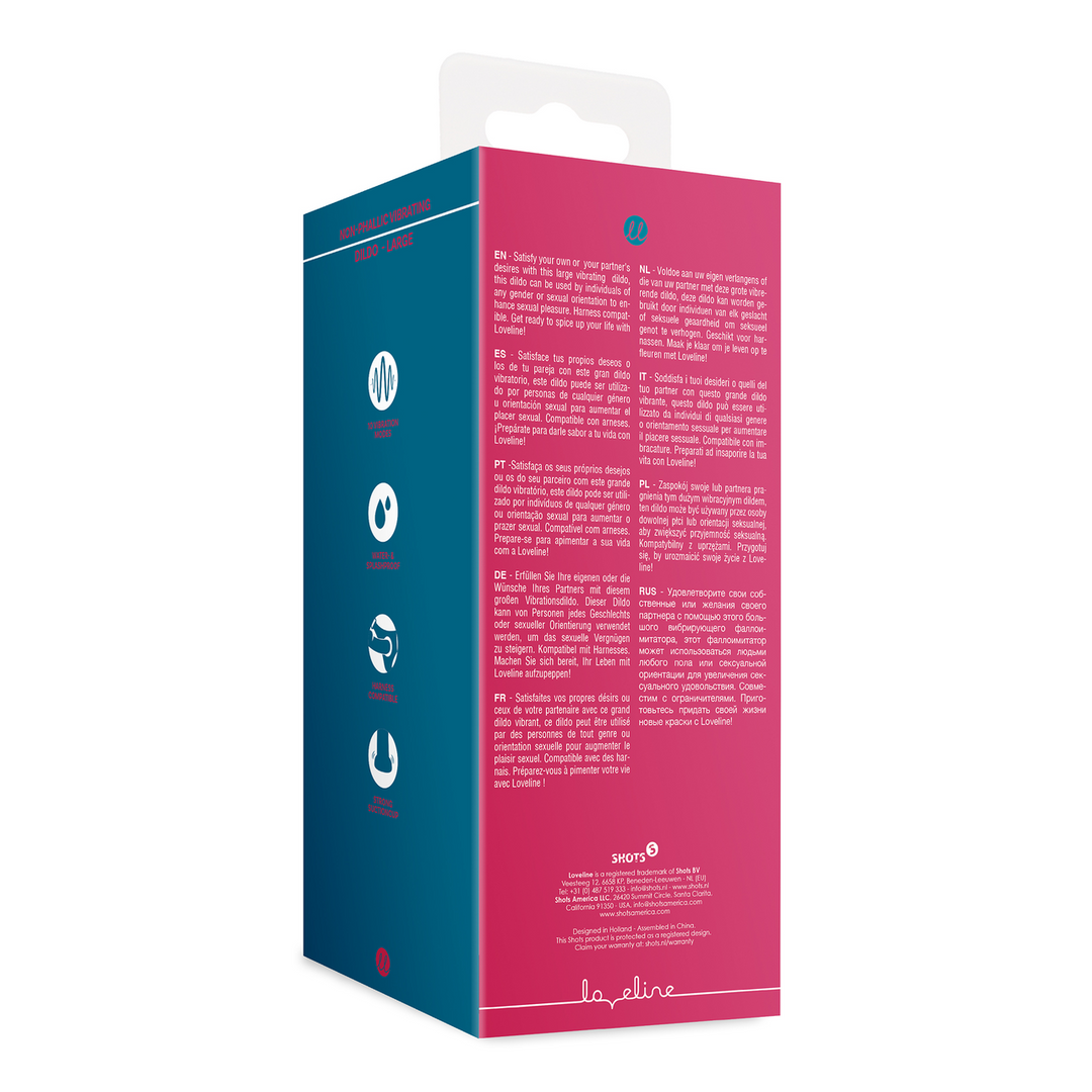 Non-Phallic Vibrerende Dildo - Groot - Framboos Rood - Afbeelding 3