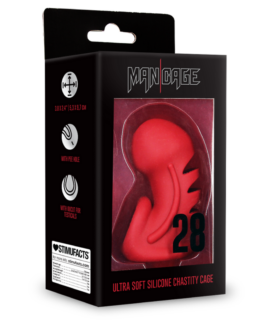 Model 28 – Ultra Soft Silicone Chastity Cage – Rood