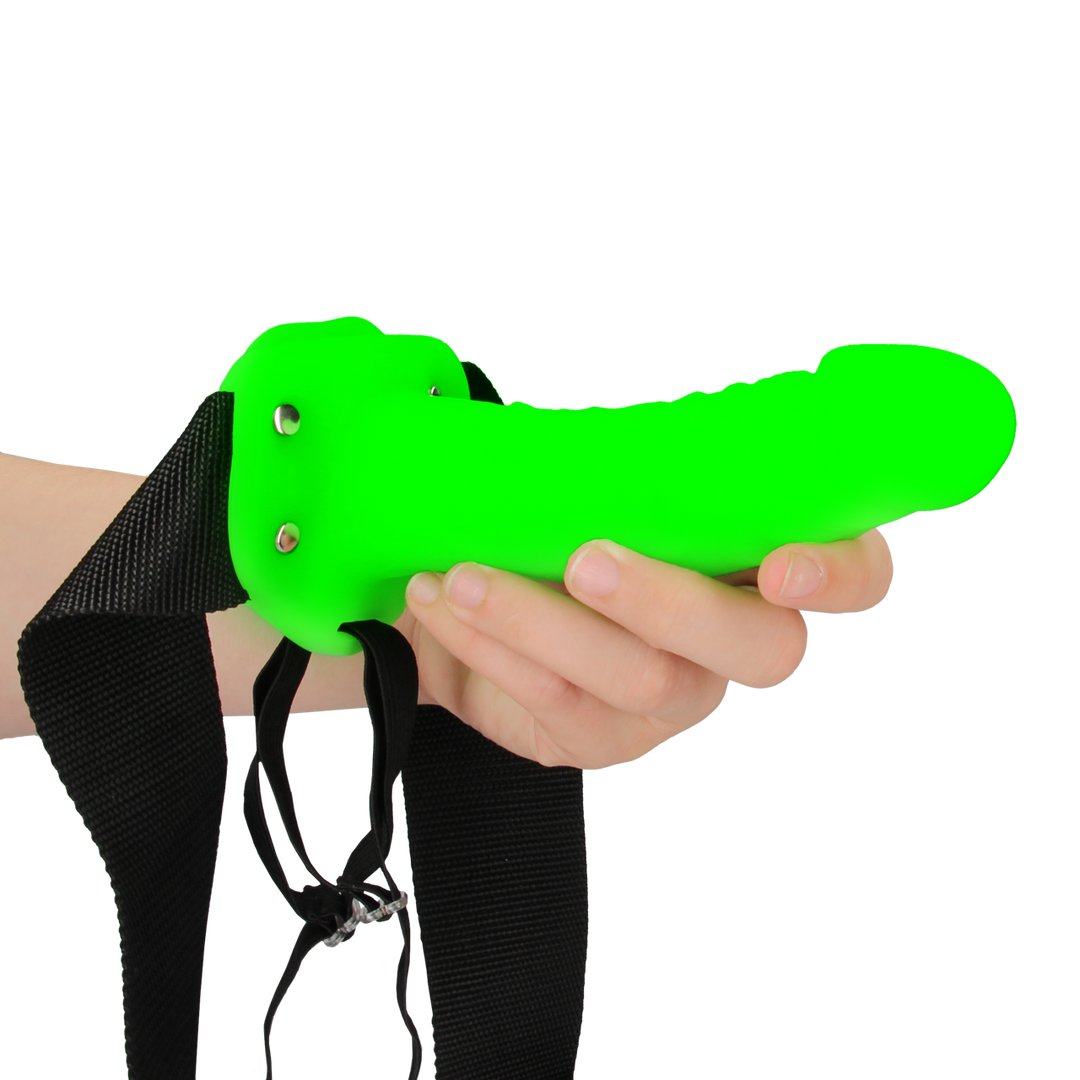 Realistische Strap-On Harnas - Glow in the Dark - 7 / 18 cm - Afbeelding 5