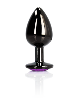 Heart Gem Butt Plug – Large – Gunmetal/Amethyst Paars