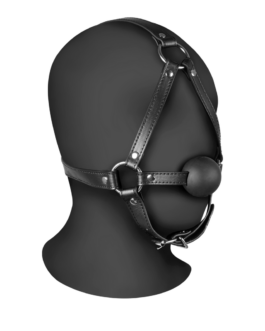 Hoofdharnas met Solid Ball Gag – Zwart