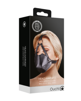Hoofdbeugel met Mondmasker en Stevige Ballgag – Zwart