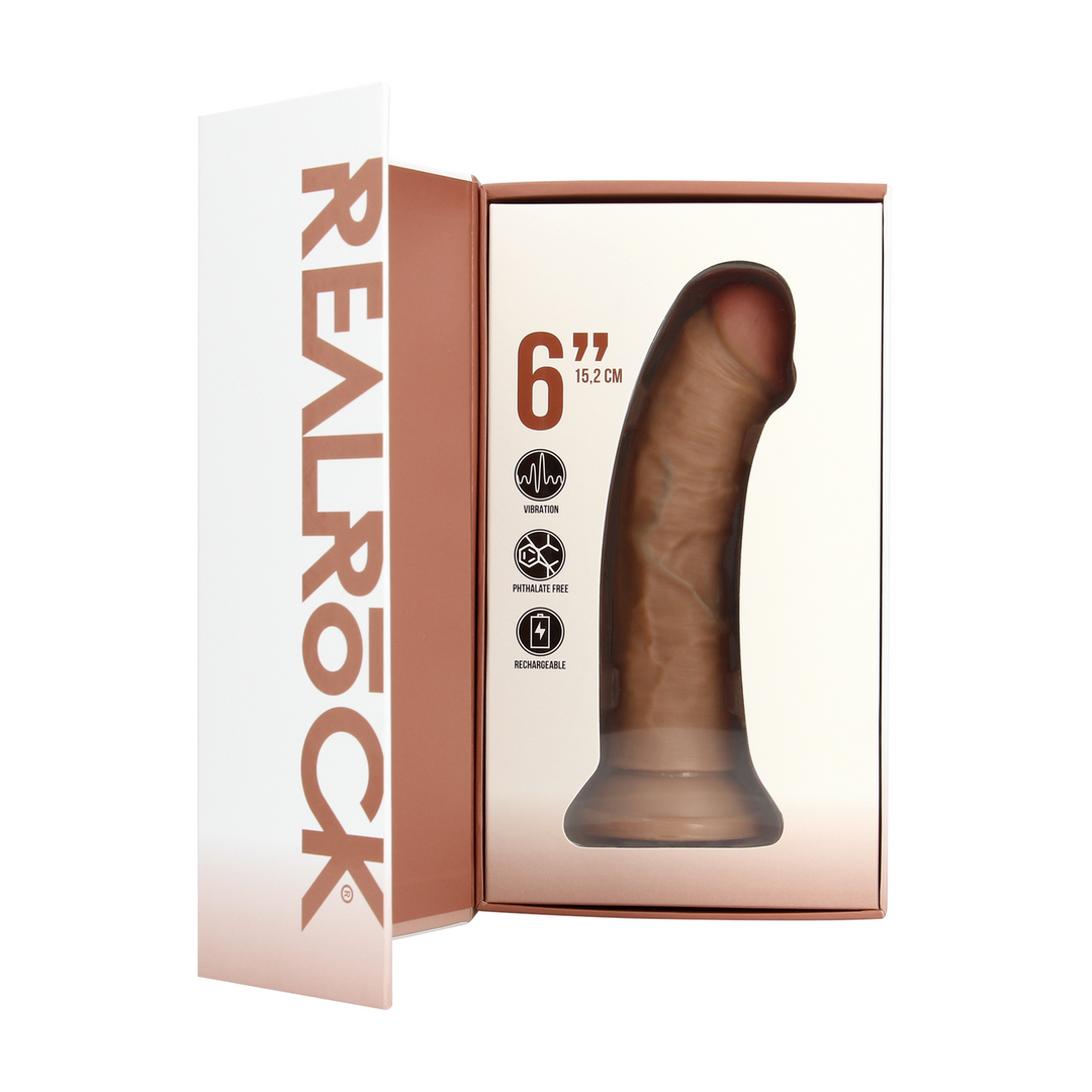 Vibrerende Reguliere Gebogen Cock - 6 / 15,5 cm - Tan - Afbeelding 4