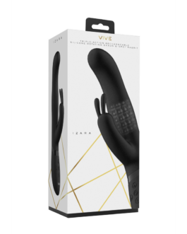 Izara – Draaibare Parels Konijnen Vibrator – Zwart