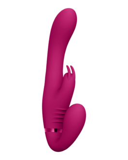 Suki – Vibrerende Strapless Strap-on Rabbit – Roze